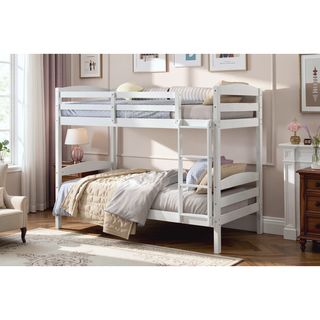 Sunvega Twin over Twin Bunk Bed with Guard Rails in Black Finish