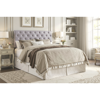 Sunvega Pink Faux Leather Tufted Panel Headboard with Adjustable Height