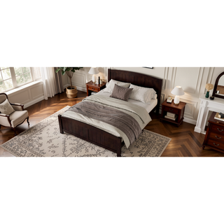 Sunvega White Solid Wood Queen Platform Bed with Slats No Box Spring Needed