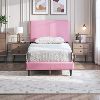 Sunvega White Faux Leather Upholstered Queen Bed with Adjustable Headboard