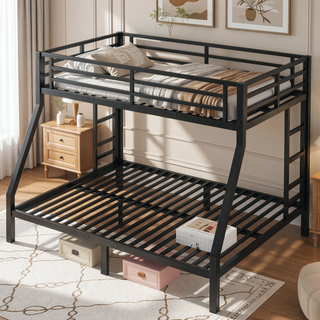 Sunvega Twin over Full Bunk Bed with Noise Reduction and Underbed Storage for Teens and Adults