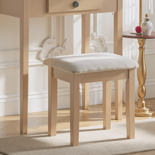 Sunvega Pink Wood Makeup Vanity Table and Stool Set with Mirror and Storage Drawers