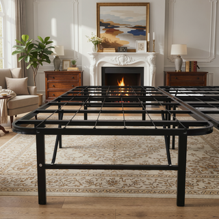 Sunvega Heavy-Duty Steel Platform Foundation with Tool-Free Assembly for Queen Bed