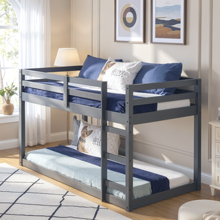 Sunvega Twin Loft Bed with Slats System and Right Facing Ladder in Espresso