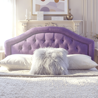 Sunvega Queen Size Upholstered Headboard with Tufted Diamond Stitch and Nailhead Trim