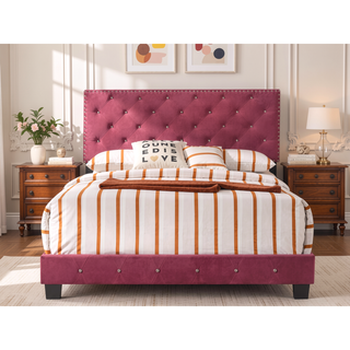 Sunvega Full Bed With Cherry Finish For Modern And Transitional Bedroom Styles