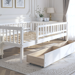 Sunvega Twin Size Daybed with Two Drawers Made of Solid Pine Wood