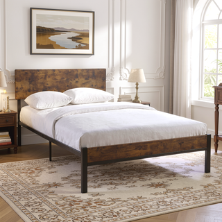Sunvega Modern Sturdy Twin Size Metal Bed Frame with Strong Steel Structure for Bedroom