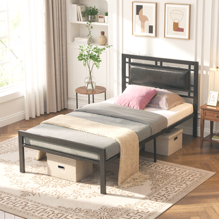 Sunvega Full Metal Bed with Sturdy Steel Structure for Modern Bedroom