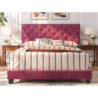 Sunvega Full Bed With Cherry Finish For Modern And Transitional Bedroom Styles