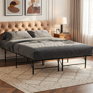 Sunvega Sturdy Metal Mattress Foundation Bed Frame with Ample Under-Bed Storage