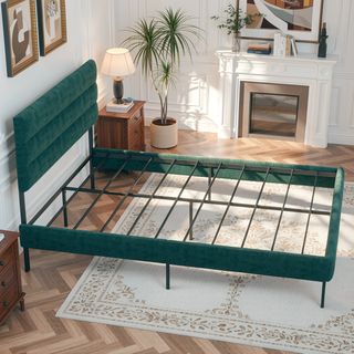 Sunvega Full Size Upholstered Platform Bed Frame With Headboard and 14'' Storage