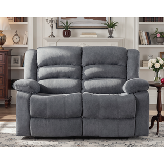 Sunvega Soft-Padded Microfiber Upholstered Loveseat with Lumbar Support