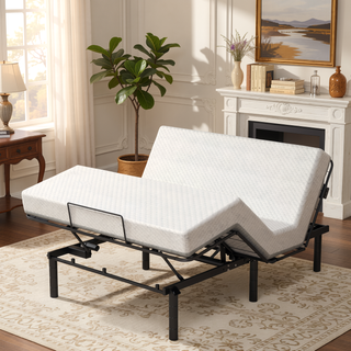 Sunvega Zero-Clearance Adjustable Bed Base Frame with Dual USB Ports for Queen Size