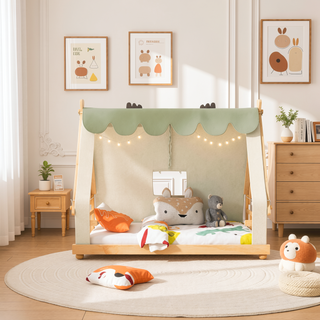 Sunvega Twin Size House Bed with Detachable Tent and Light for Cozy Naps