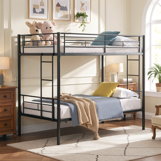 Sunvega Metal Bunk Bed with Trundle for Modern Space Saving Bedroom