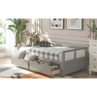 Sunvega Extending Daybed with Trundle for Spontaneous Guests from Twin to King Size