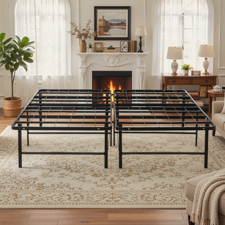 Sunvega Sturdy Metal Mattress Foundation Bed Frame with Ample Under-Bed Storage