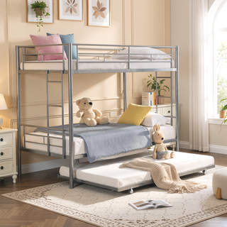 Sunvega Modern Metal Bunk Bed Frame with Strong Steel Structure for Bedroom