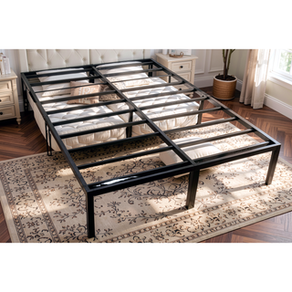 Sunvega Modern Twin Steel Heavy-Duty Platform Foundation with Under-Bed Storage