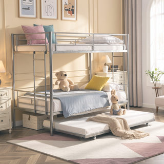 Sunvega Modern Metal Bunk Bed Frame with Strong Steel Structure for Bedroom
