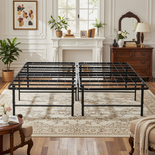 Sunvega Sturdy Metal Mattress Foundation Bed Frame with Ample Under-Bed Storage