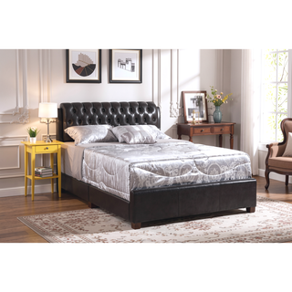 Sunvega Elegant Dark Brown Full Bed Frame with Contemporary Design for Bedroom