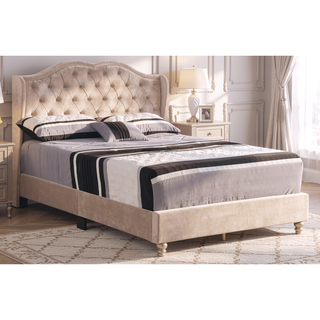 Sunvega Queen Upholstered Bed with Transitional Style and Sturdy Frame