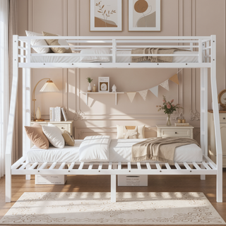 Sunvega Twin XL over Queen Metal Bunk Bed with Noise Reduction for Teens and Adults