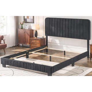 Sunvega Stylish Casual Gray Queen Bed Frame with Durable Support