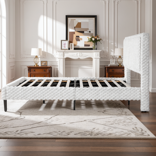 Sunvega Plush Soft Bed with Dual-Zone Backrest for Bedroom, Queen Size