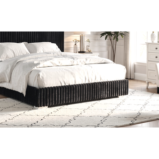 Sunvega Contemporary White Fur Chenille Fabric Mattress Ready Queen Size Bed