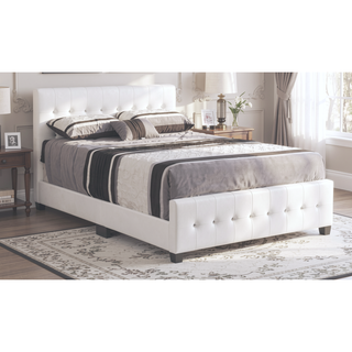 Sunvega Elegant Transitional Queen Bed in White with Chic Finish and Sturdy Build