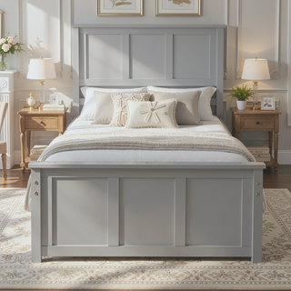 Sunvega Twin Size Platform Bed with Trundle in Espresso Made of Solid Wood