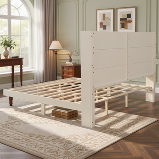 Sunvega Stylish High Headboard Bed with 54 Inch Design for Reading and Relaxing