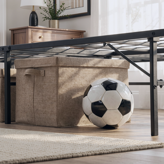Sunvega Heavy Duty Steel Slat King Size Metal Platform Folding Bed Frame