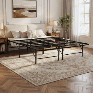 Sunvega King Size Metal Bed Frame with Sturdy Mattress Support and Storage
