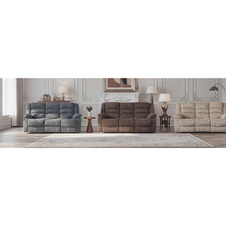 Sunvega Microfiber Fabric Upholstered Sofa with Stainless Steel Base and Lumbar Support