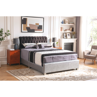 Sunvega Modern Silver King Size Bed Frame for Elegant Bedrooms