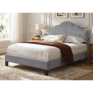 Sunvega Light Gray Transitional Full Upholstered Bed for Your Home