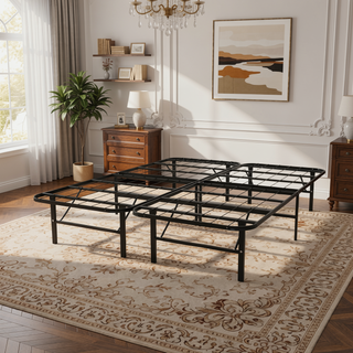 Sunvega Heavy-Duty Steel Platform Foundation with Tool-Free Assembly for Queen Bed