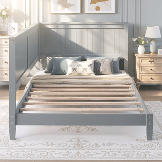 Sunvega Classic Mid-Century Modern Wood Daybed Sofa Bed with Backrest and Armrest