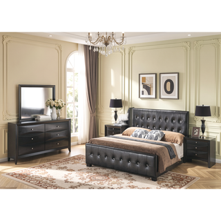 Sunvega Elegant Transitional Queen Bed in White with Chic Finish and Sturdy Build