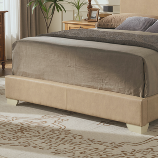 Sunvega Sleek Black Full Bed Frame with Chic Finish for Casual Elegance