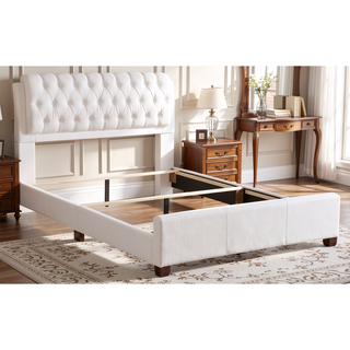 Sunvega Sleek And Stylish Contemporary White King Bed For Bedroom