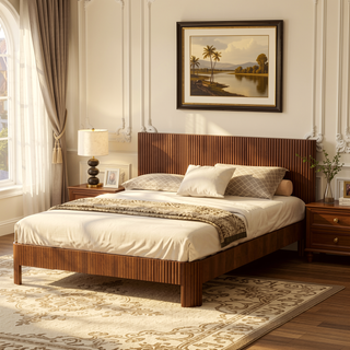 Sunvega Queen Size Bed Frame with Storage Headboard and Built-in Charging Station