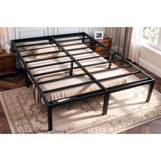 Sunvega Modern Twin Steel Heavy-Duty Platform Foundation with Under-Bed Storage