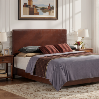Sunvega Sleek Black Full Bed Frame with Chic Finish for Casual Elegance