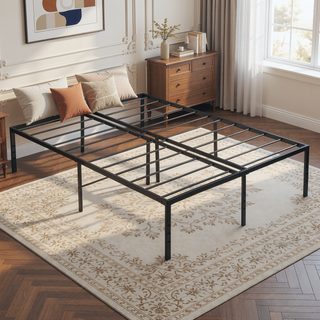 Sunvega Heavy Duty Twin Size Metal Bed Frame with Reinforced Steel Slats