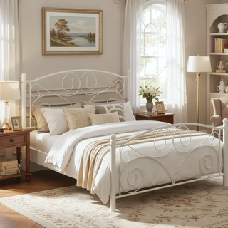 Sunvega Full Metal Bed with Sturdy Steel Structure for Modern Bedroom
